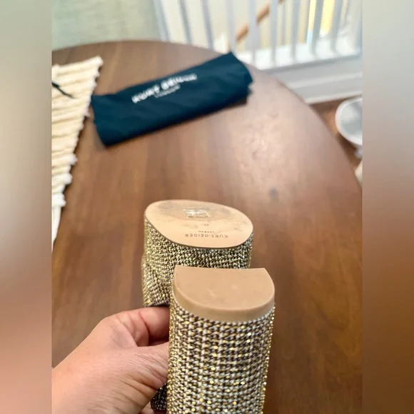 Kurt Geiger Gold and Black Platform Sandals - Picture 6 of 8